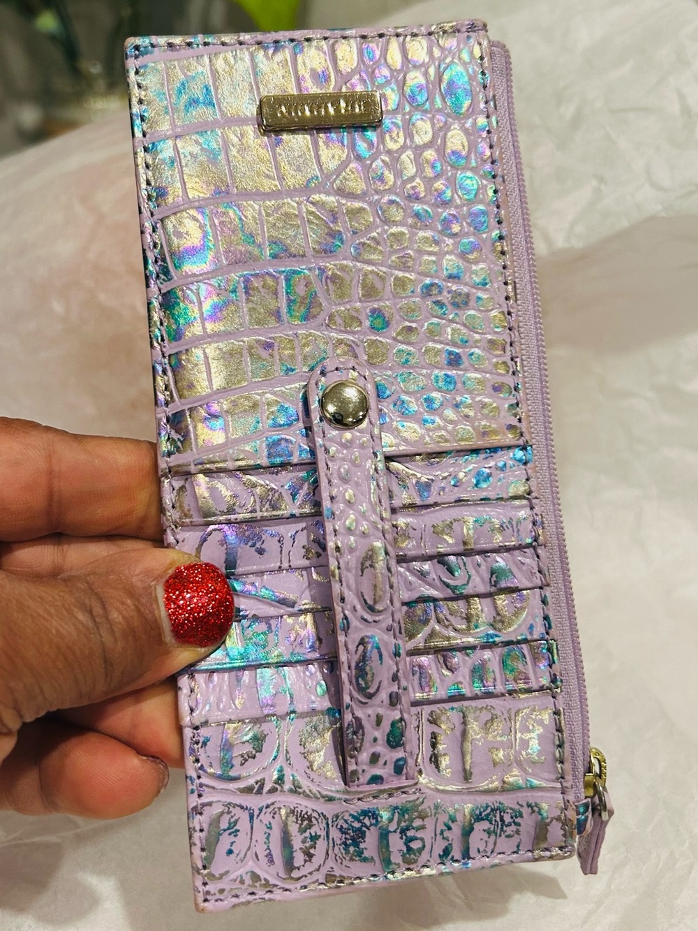 Brahmin Violet Wonderland Credit Card Wallet